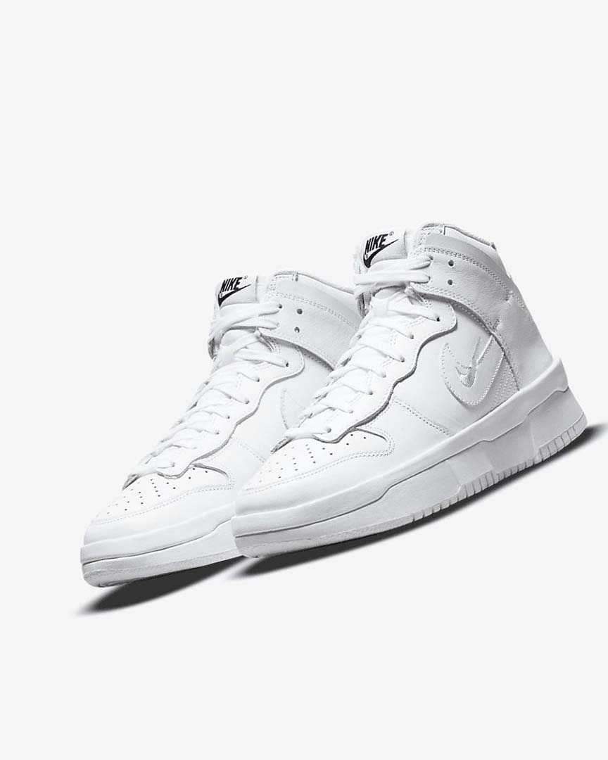 Nike Dunk High Up Joggesko Dame Hvite Svarte Hvite | NO4853