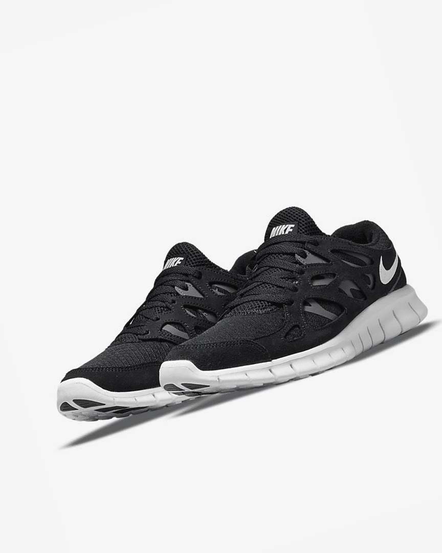 Nike Free Run 2 Løpesko Herre Svarte Mørke Grå Hvite | NO2721