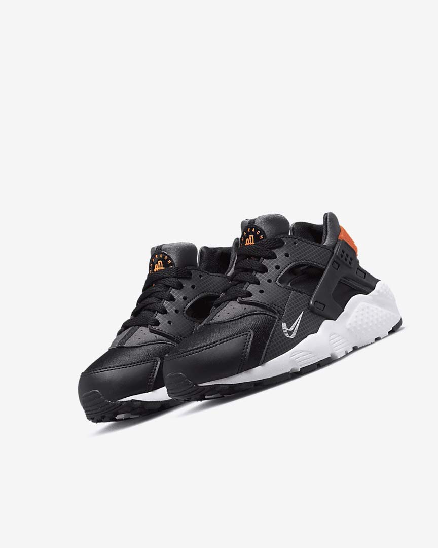 Nike Huarache Run Sko Jente Svarte Oransje Grå Hvite | NO5343