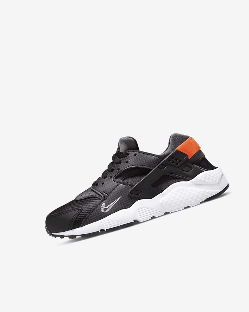 Nike Huarache Run Sko Jente Svarte Oransje Grå Hvite | NO5343