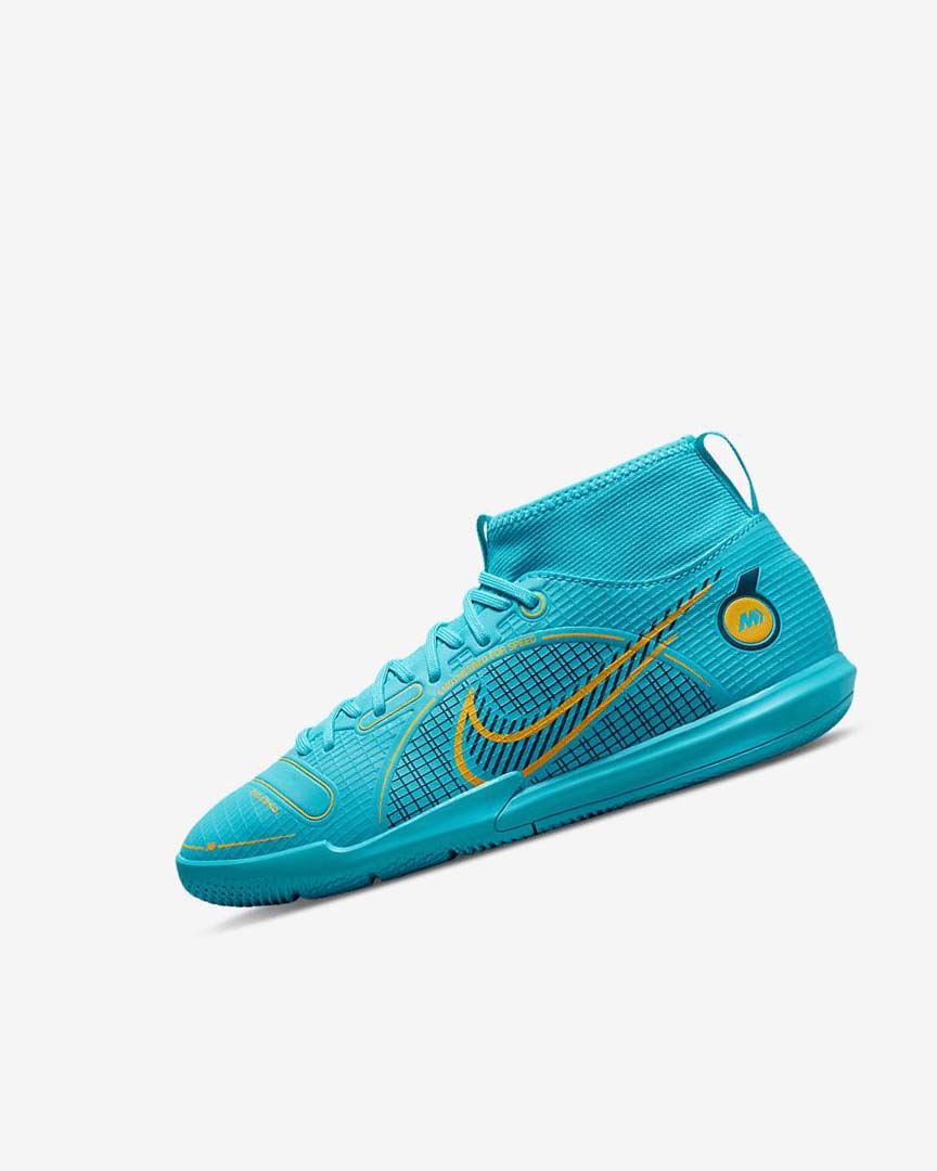 Nike Jr. Mercurial Superfly 8 Academy IC Fotballsko Gutt Blå Oransje | NO2634