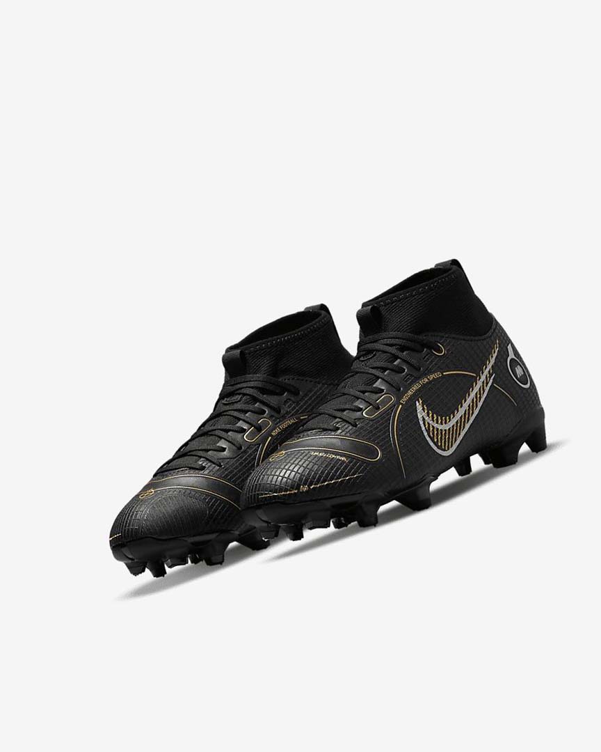 Nike Jr. Mercurial Superfly 8 Academy MG Fotballsko Jente Svarte Metal Sølv Grå Metal Gull | NO2436