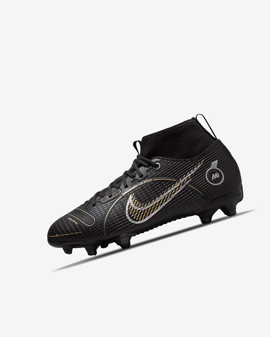 Nike Jr. Mercurial Superfly 8 Academy MG Fotballsko Jente Svarte Metal Sølv Grå Metal Gull | NO2436