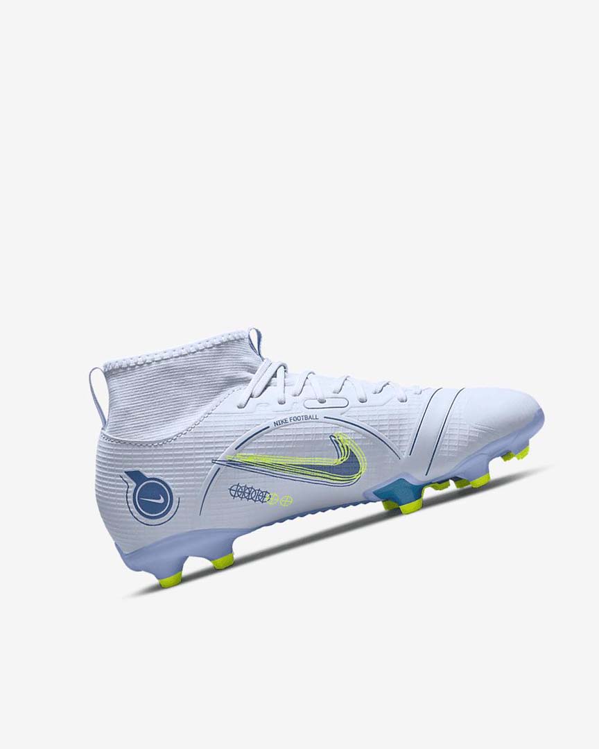 Nike Jr. Mercurial Superfly 8 Academy MG Fotballsko Jente Grå Lyse Blå Blå Blå | NO3205