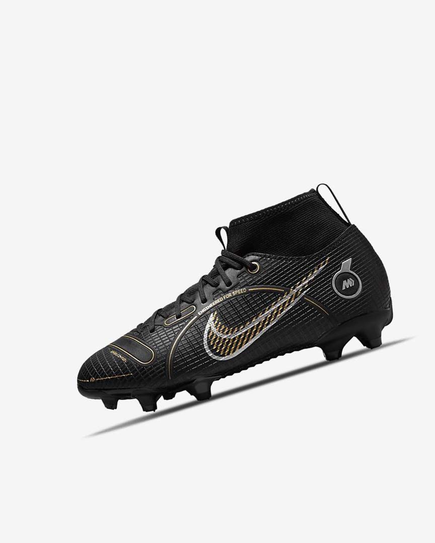 Nike Jr. Mercurial Superfly 8 Academy MG Fotballsko Gutt Svarte Metal Sølv Grå Metal Gull | NO5320