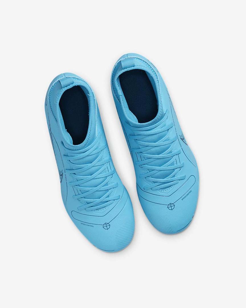 Nike Jr. Mercurial Superfly 8 Club MG Fotballsko Gutt Blå Oransje | NO5515