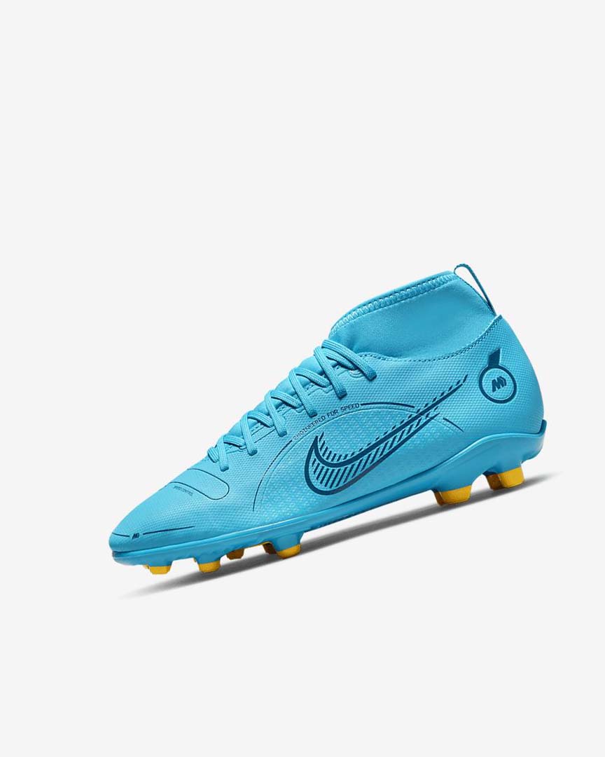 Nike Jr. Mercurial Superfly 8 Club MG Fotballsko Gutt Blå Oransje | NO5515