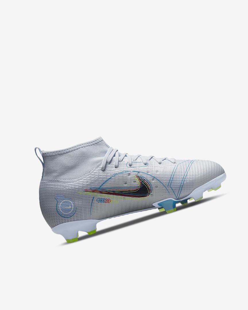 Nike Jr. Mercurial Superfly 8 Pro FG Fotballsko Gutt Grå Lyse Blå Blå | NO2808