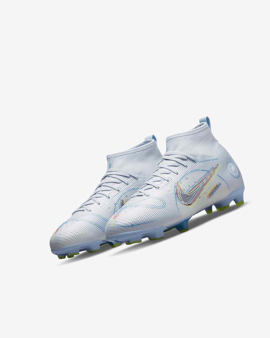 Nike Jr. Mercurial Superfly 8 Pro FG Fotballsko Gutt Grå Lyse Blå Blå | NO2808