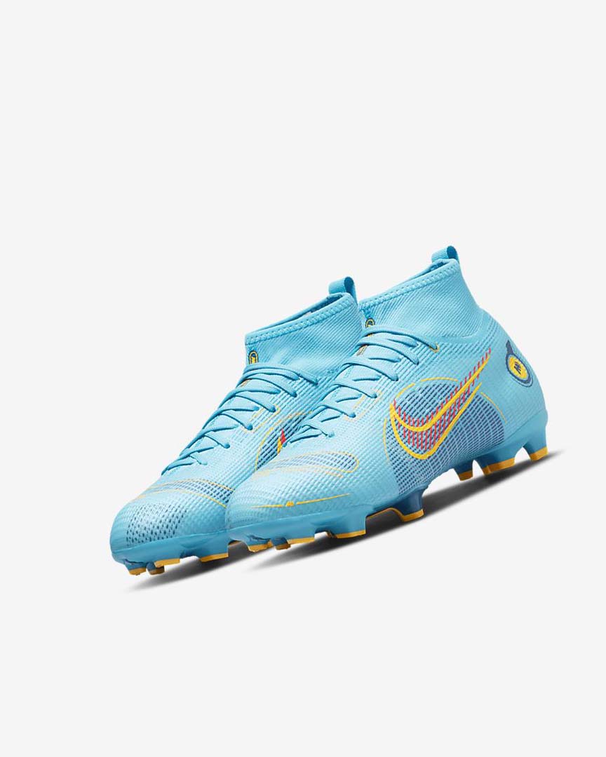 Nike Jr. Mercurial Superfly 8 Pro FG Fotballsko Gutt Blå Oransje | NO2874