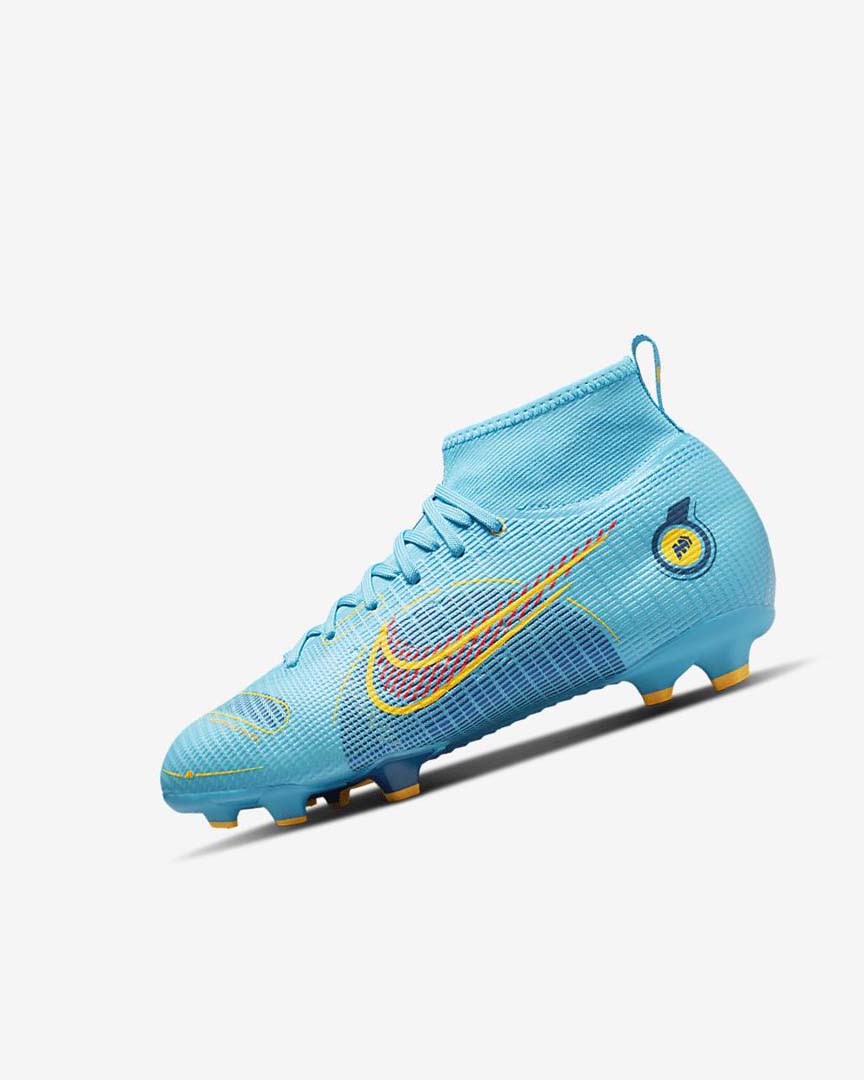 Nike Jr. Mercurial Superfly 8 Pro FG Fotballsko Gutt Blå Oransje | NO2874