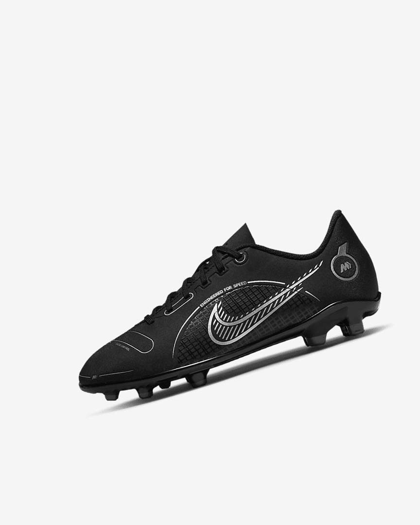 Nike Jr. Mercurial Vapor 14 Club MG Fotballsko Gutt Svarte Grå Metal Sølv | NO4693