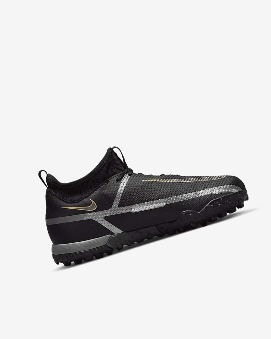 Nike Jr. Phantom GT2 Academy Dynamic Fit TF Fotballsko Gutt Svarte Metal Gull Mørke Grå Metal Mørke Grå | NO2958