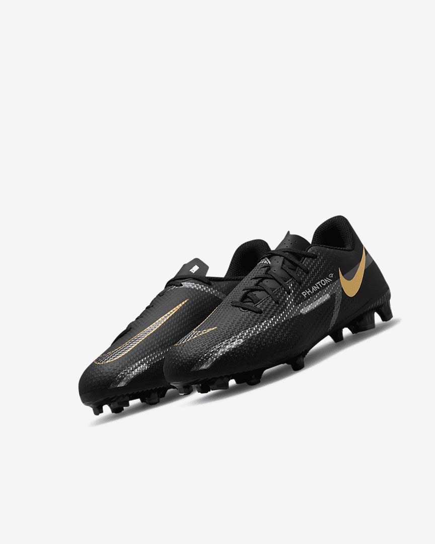 Nike Jr. Phantom GT2 Academy MG Fotballsko Jente Svarte Metal Gull Mørke Grå Metal Mørke Grå | NO3193