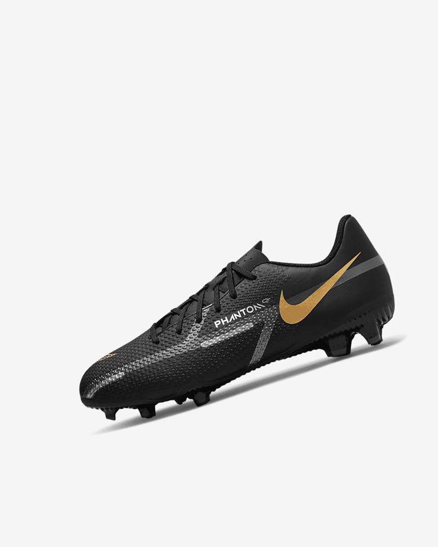 Nike Jr. Phantom GT2 Academy MG Fotballsko Gutt Svarte Metal Gull Mørke Grå Metal Mørke Grå | NO4601