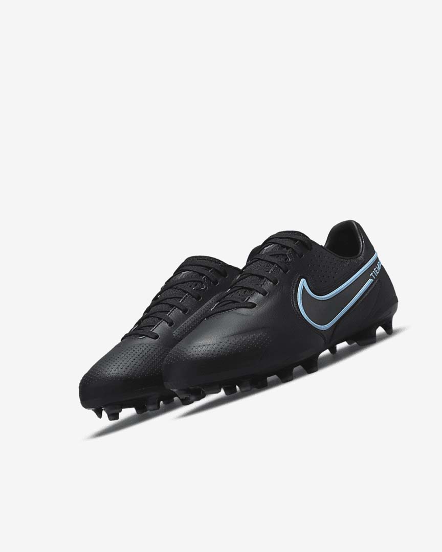 Nike Jr. Tiempo Legend 9 Pro FG Fotballsko Jente Svarte Grå Svarte | NO3178