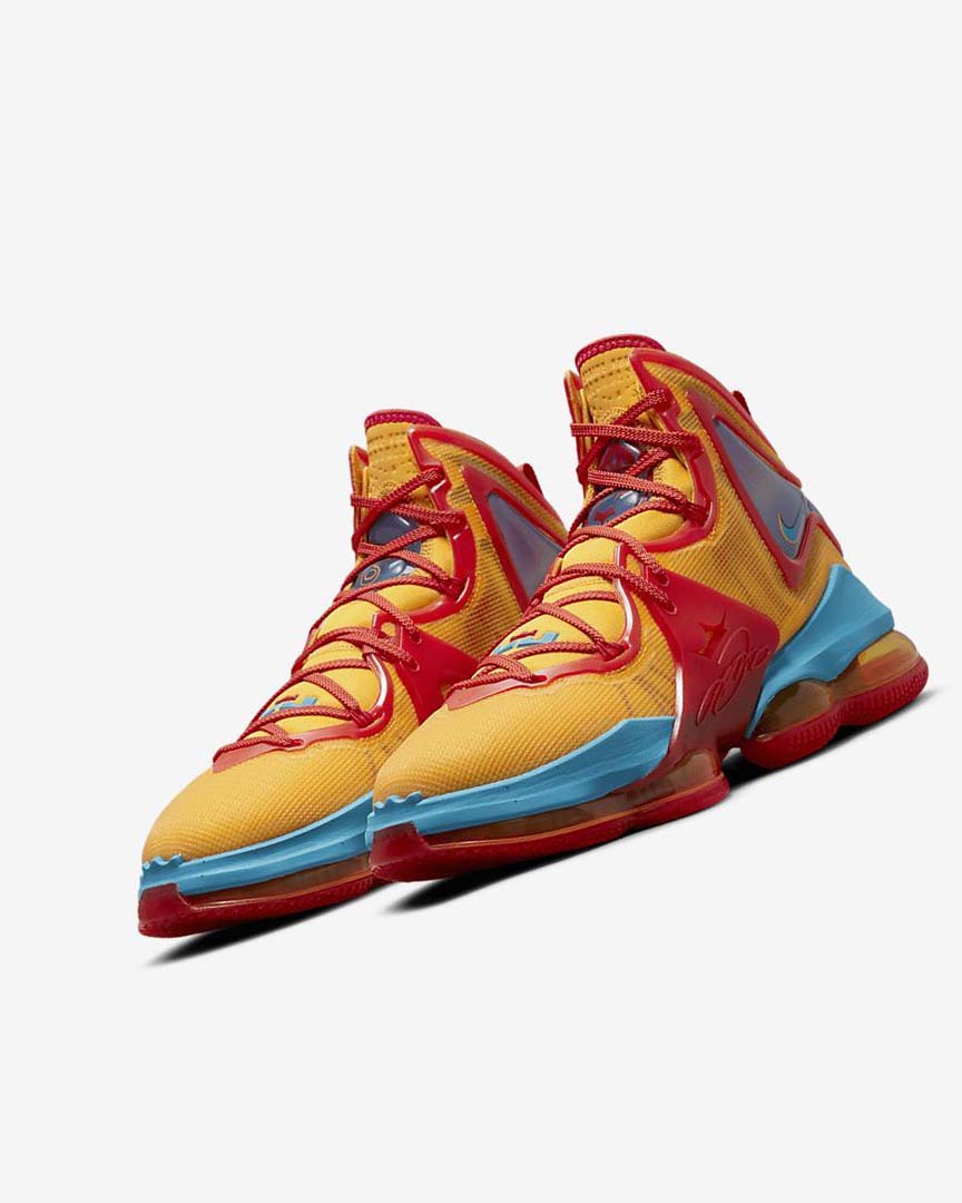 Nike LeBron 19 Basketsko Dame Oransje Gull Rød Lyse Blå | NO5561