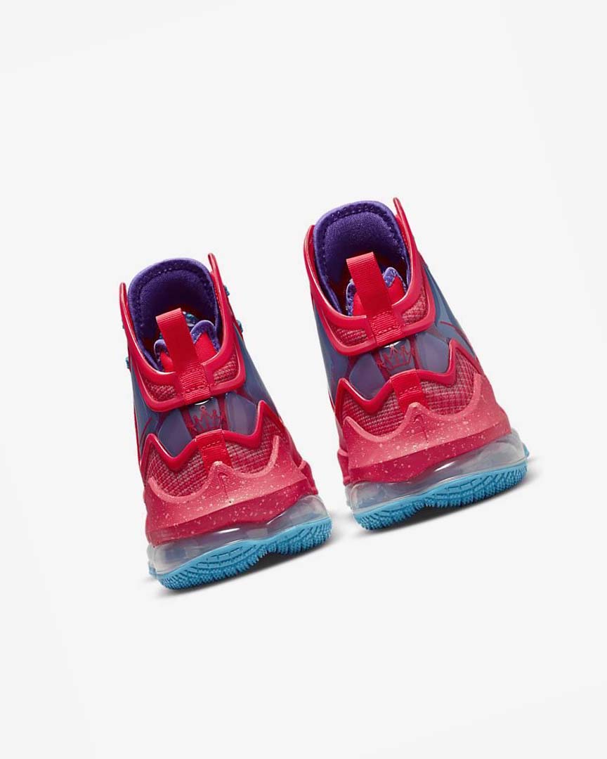 Nike LeBron 19 Basketsko Herre Rød Blå Lilla Rød | NO2656