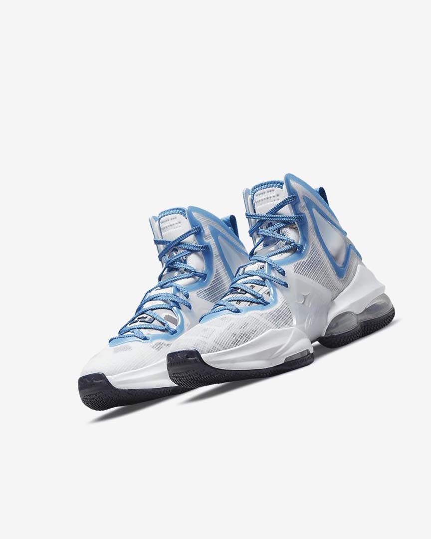 Nike LeBron 19 Basketsko Jente Hvite Blå Blå | NO5256