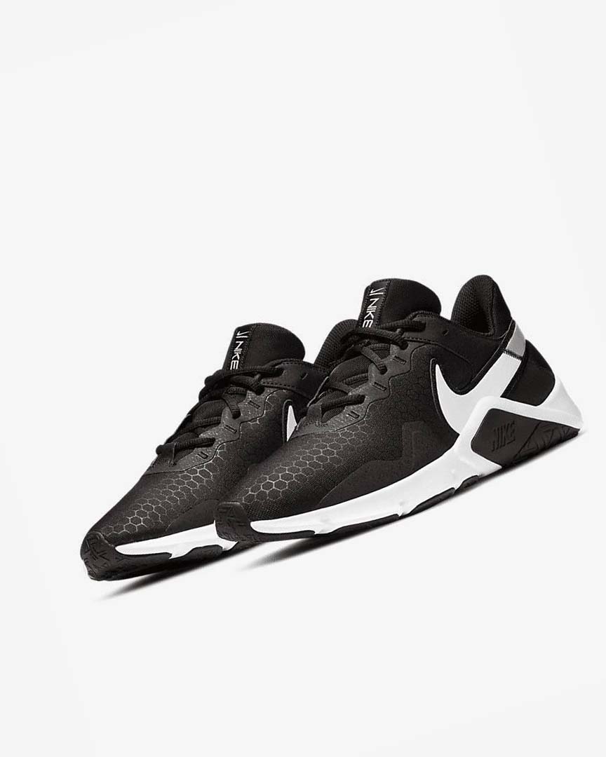 Nike Legend Essential 2 Treningssko Herre Svarte Metal Sølv Hvite | NO5270