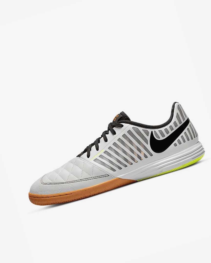 Nike Lunar Gato II IC Fotballsko Herre Hvite Dyp Gul Svarte | NO2366