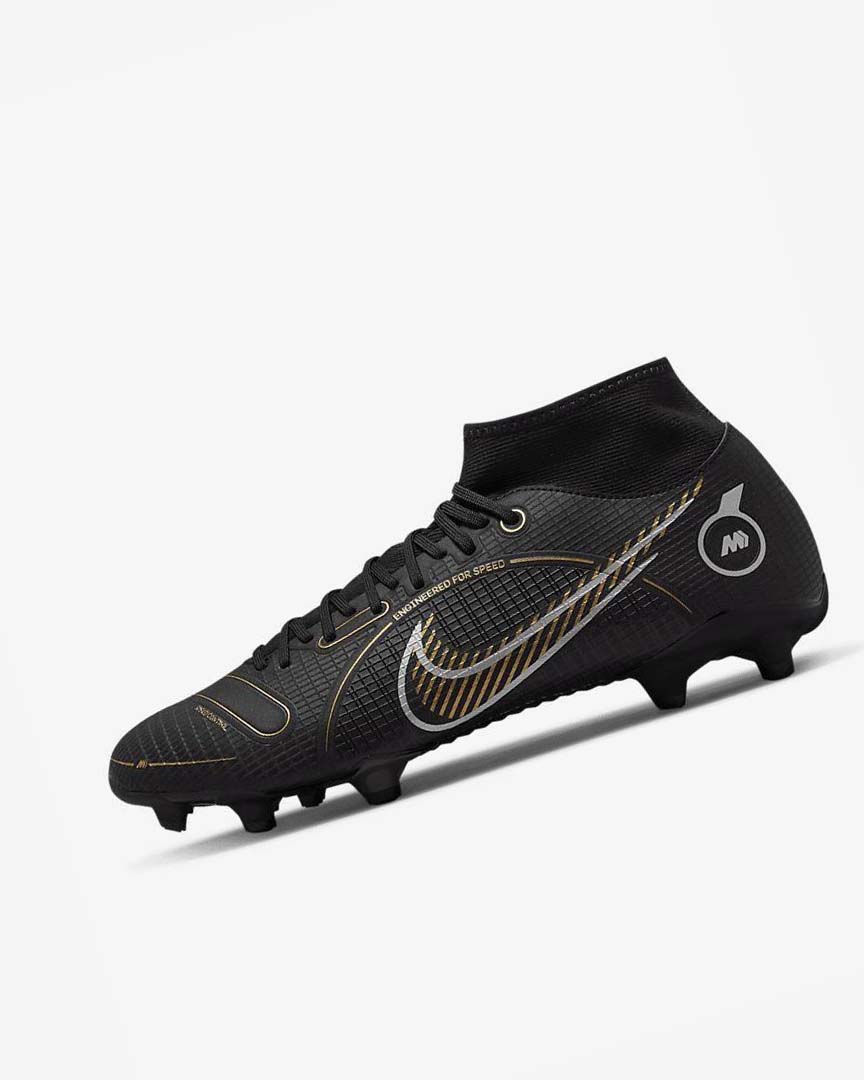 Nike Mercurial Superfly 8 Academy MG Fotballsko Herre Svarte Metal Sølv Grå Metal Gull | NO2997