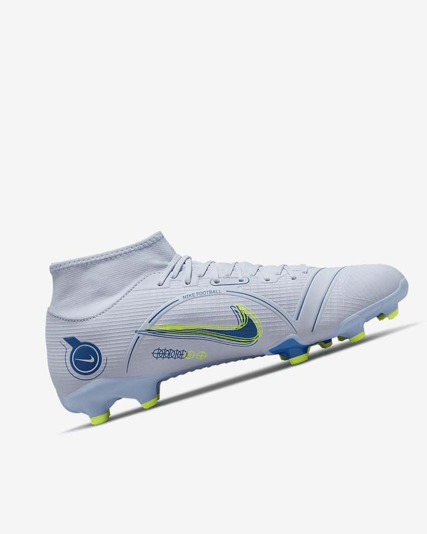 Nike Mercurial Superfly 8 Academy MG Fotballsko Dame Grå Lyse Blå Mørke Blå | NO4507