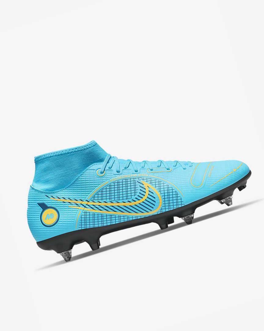 Nike Mercurial Superfly 8 Academy SG-PRO Anti-Clog Traction Fotballsko Herre Blå Oransje | NO2792