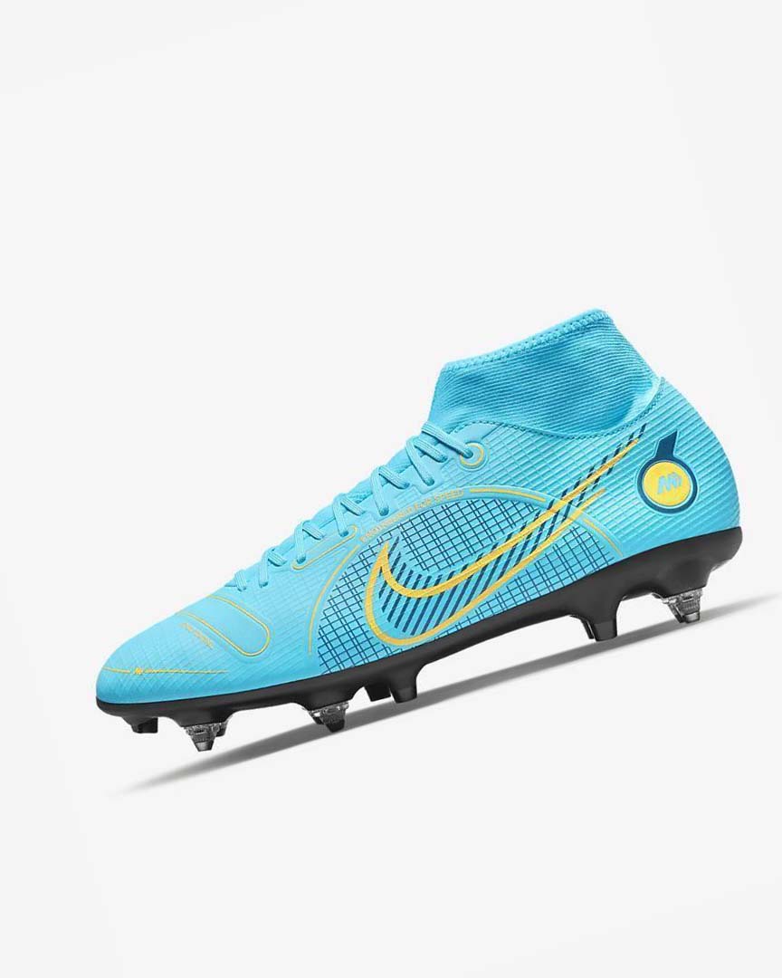 Nike Mercurial Superfly 8 Academy SG-PRO Anti-Clog Traction Fotballsko Herre Blå Oransje | NO2792