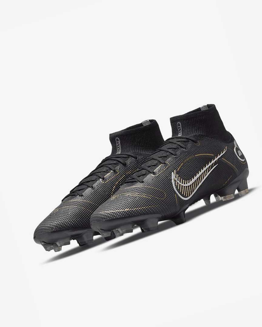 Nike Mercurial Superfly 8 Elite FG Fotballsko Herre Svarte Metal Sølv Grå Metal Gull | NO2324