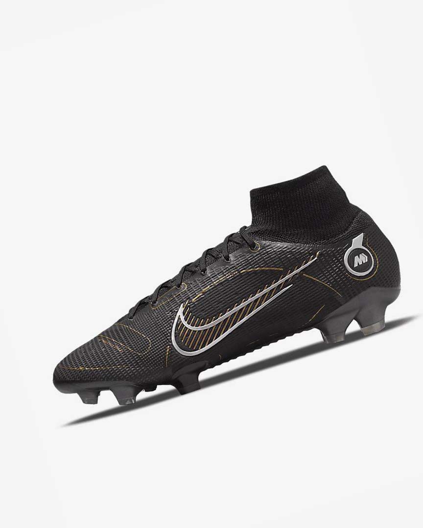 Nike Mercurial Superfly 8 Elite FG Fotballsko Herre Svarte Metal Sølv Grå Metal Gull | NO2324