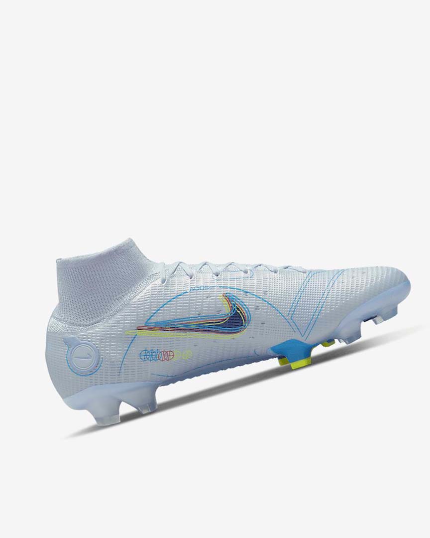 Nike Mercurial Superfly 8 Elite FG Fotballsko Dame Grå Lyse Blå Blå Blå | NO3040