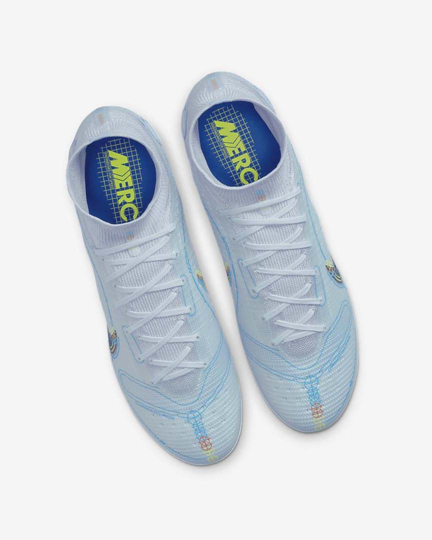 Nike Mercurial Superfly 8 Elite FG Fotballsko Dame Grå Lyse Blå Blå Blå | NO3040