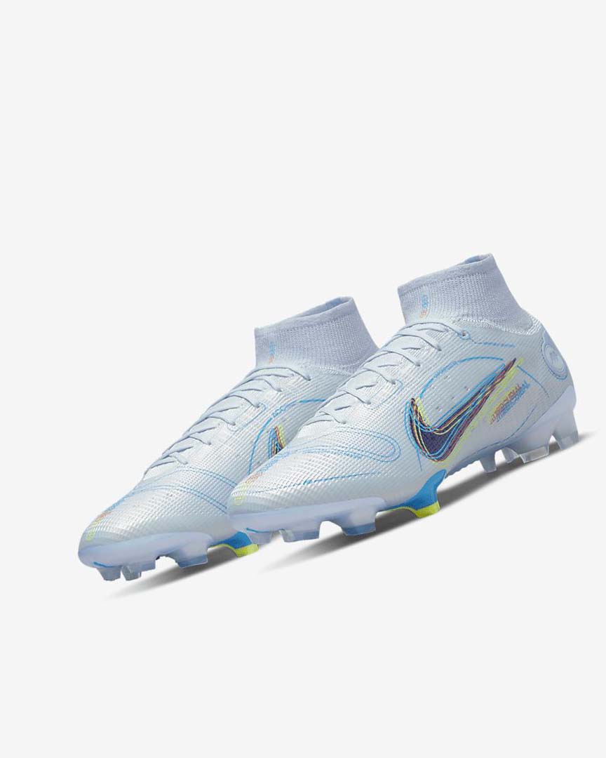 Nike Mercurial Superfly 8 Elite FG Fotballsko Dame Grå Lyse Blå Blå Blå | NO3040