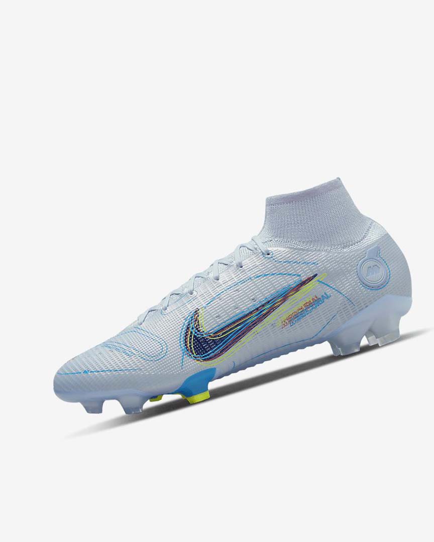 Nike Mercurial Superfly 8 Elite FG Fotballsko Dame Grå Lyse Blå Blå Blå | NO3040