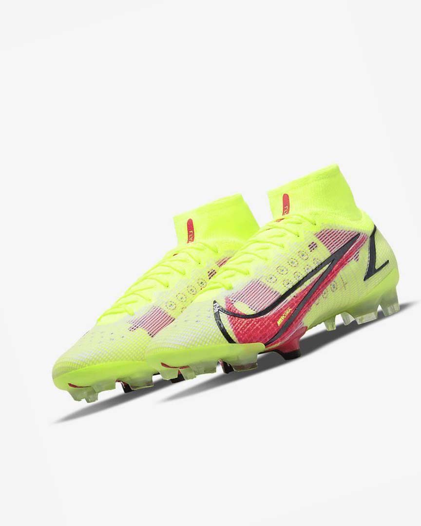 Nike Mercurial Superfly 8 Elite FG Fotballsko Herre Svarte Lyse Rød | NO5461