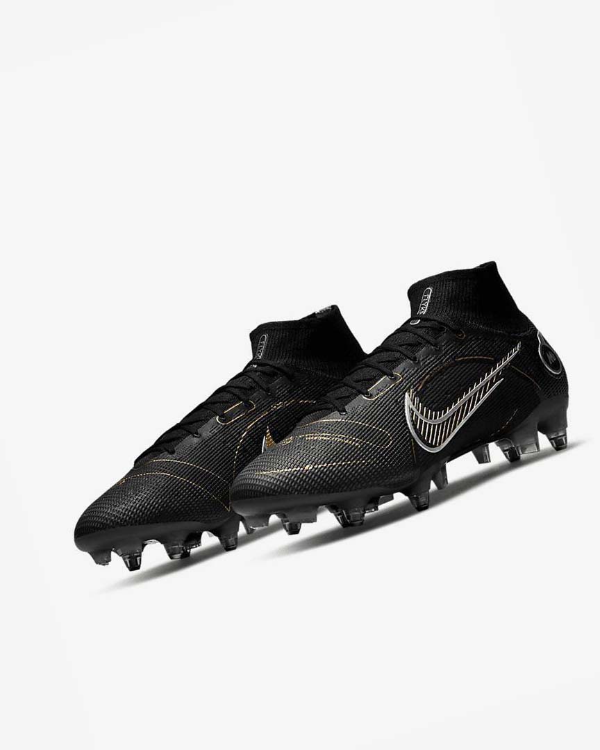 Nike Mercurial Superfly 8 Elite SG-PRO Anti-Clog Traction Fotballsko Herre Svarte Metal Sølv Grå Metal Gull | NO2781