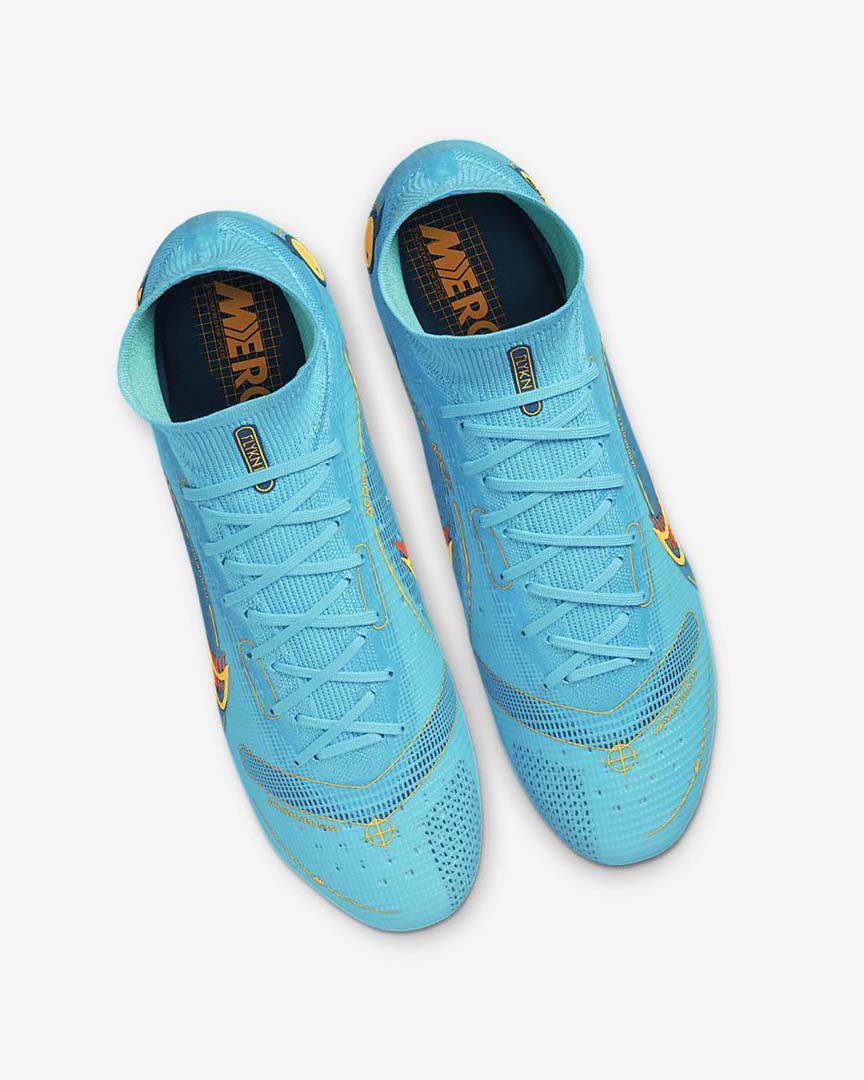 Nike Mercurial Superfly 8 Elite SG-PRO Anti-Clog Traction Fotballsko Dame Blå Oransje | NO3281