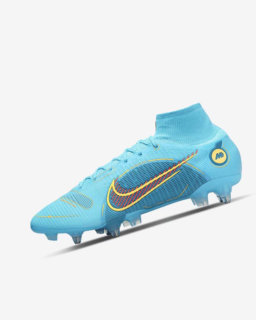 Nike Mercurial Superfly 8 Elite SG-PRO Anti-Clog Traction Fotballsko Dame Blå Oransje | NO3281