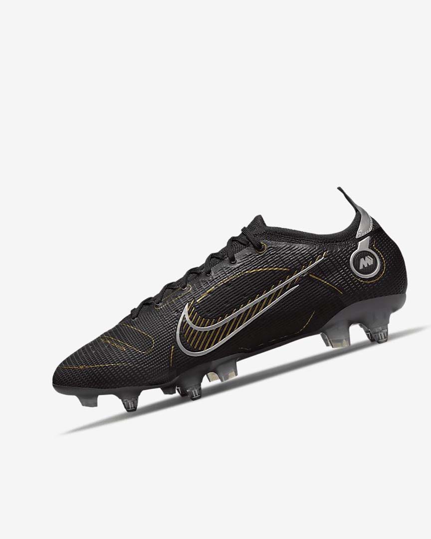 Nike Mercurial Vapor 14 Elite SG-PRO Anti-Clog Traction Fotballsko Dame Svarte Metal Sølv Grå Metal Gull | NO2356