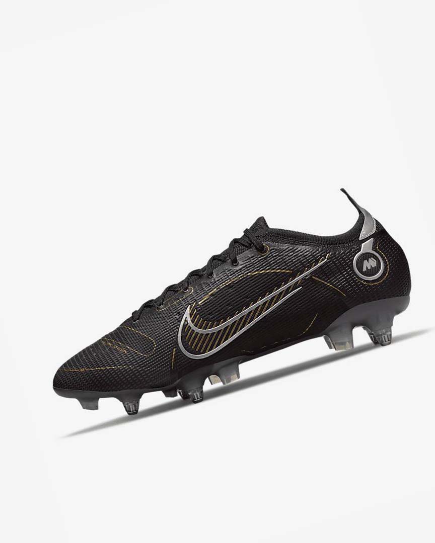 Nike Mercurial Vapor 14 Elite SG-PRO Anti-Clog Traction Fotballsko Herre Svarte Metal Sølv Grå Metal Gull | NO5405