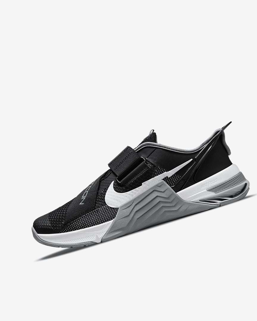 Nike Metcon 7 FlyEase Treningssko Dame Svarte Grå Hvite Platina | NO2856