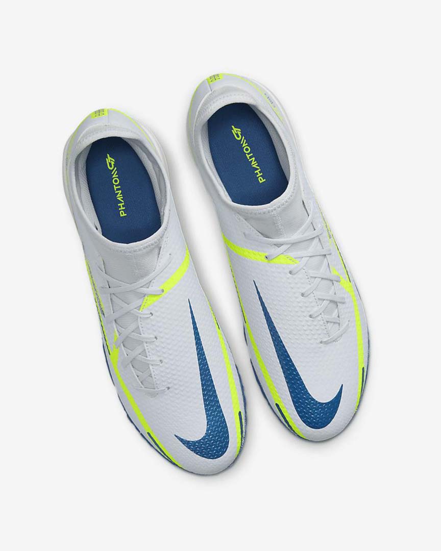 Nike Phantom GT2 Academy Dynamic Fit TF Fotballsko Dame Grå Lyse Blå Mørke Blå | NO2702