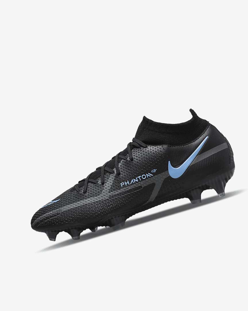 Nike Phantom GT2 Dynamic Fit Elite FG Fotballsko Dame Svarte Grå Svarte | NO1128