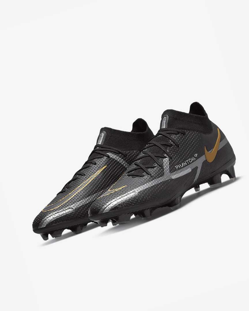 Nike Phantom GT2 Dynamic Fit Elite FG Fotballsko Herre Svarte Metal Gull Metal Sølv Metal Mørke Grå | NO2937