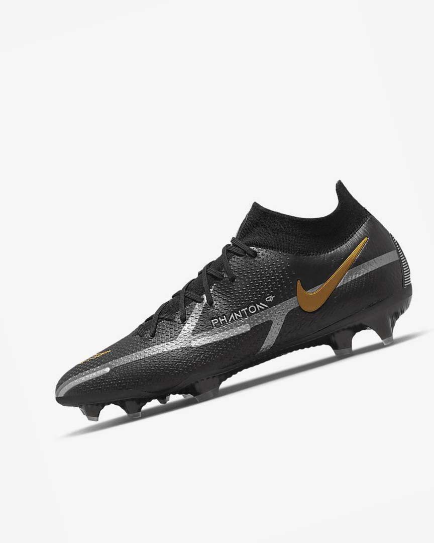 Nike Phantom GT2 Dynamic Fit Elite FG Fotballsko Herre Svarte Metal Gull Metal Sølv Metal Mørke Grå | NO2937