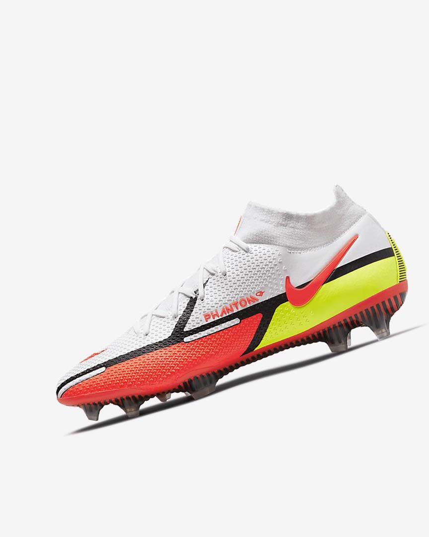 Nike Phantom GT2 Dynamic Fit Elite FG Fotballsko Dame Hvite Lyse Rød | NO3233