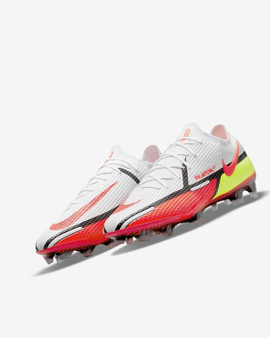 Nike Phantom GT2 Elite FG Fotballsko Dame Hvite Svarte Lyse Rød | NO2840