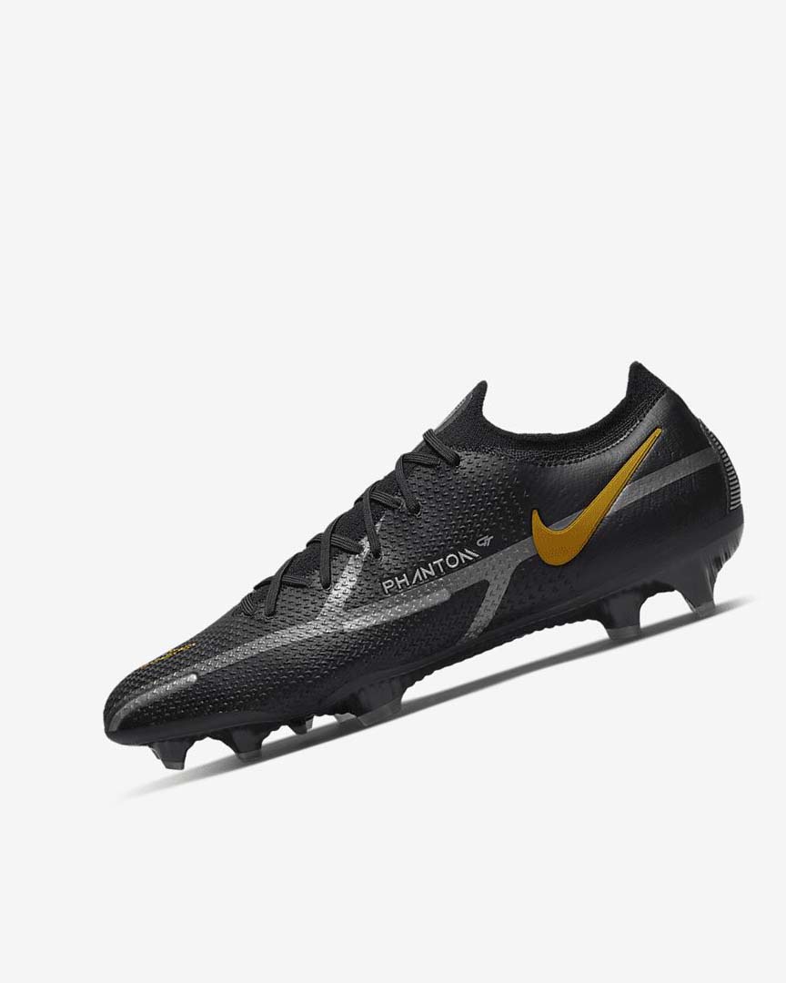 Nike Phantom GT2 Elite FG Fotballsko Dame Svarte Metal Gull Metal Sølv Metal Mørke Grå | NO5257