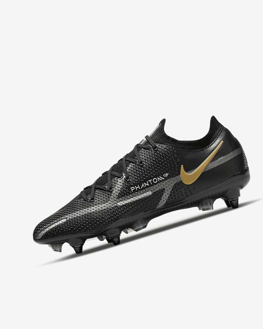 Nike Phantom GT2 Elite SG-Pro AC Fotballsko Dame Svarte Metal Gull Metal Sølv Metal Mørke Grå | NO4817